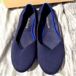 Rothys flats navy curved pointed size 9